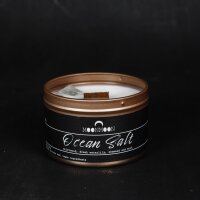 The MoonMoon Company - B6 - Duftkerze: Ocean Salt, aus Soja-Kokos Wachs mit Holzdocht - sowie  hochwertigen ätherischen Ölen und Kristallen - in wiederverwendbarem Behälter